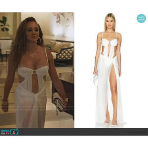 Bananhot Leonie Dress white sheer size S white $399msrp NWT